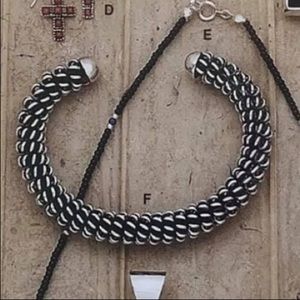 Rare Vintage Silpada Oxidized Sterling Silver Flexible Cuff Bracelet B0781